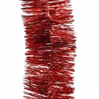 Decoris Kerstslinger - rood - lametta - 270 cm - glanzend - guirlande - kerstboomslinger