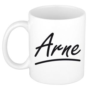 Naam cadeau mok / beker Arne met sierlijke letters 300 ml