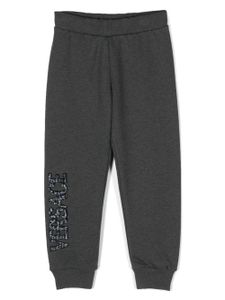 Versace Kids pantalon de jogging à logo brodé - Gris