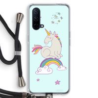 Regenboog eenhoorn: OnePlus Nord CE 5G Transparant Hoesje met koord
