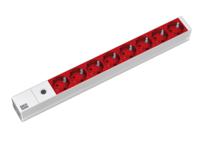 Bachmann 333.410 19 inch Stekkerdoos voor patchkast 1 HE Geaarde contactdoos Rood, Aluminium - thumbnail