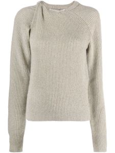 Stella McCartney twist-detail ribbed jumper - Gris