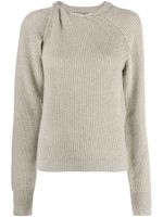 Stella McCartney twist-detail ribbed jumper - Gris - thumbnail