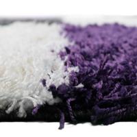 Hoogpolige vloerkleed shaggy plus 910 grijs/lila blokken patroon 5 cm poolhoogte-160 x 230 cm