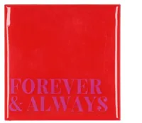 Daan Kromhout Design tegeltje keramiek forever & always 10x10cm red