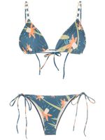 Brigitte bikini à fleurs - Bleu - thumbnail