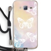 White butterfly: Samsung Galaxy J3 (2016) Transparant Hoesje met koord