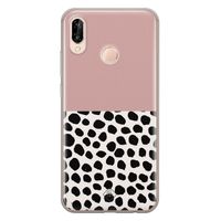 Huawei P20 Lite siliconen hoesje - Pink dots
