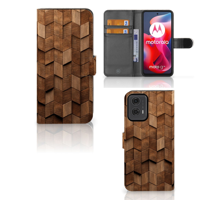 Book Style Case voor Motorola Moto G24 | G04 | G24 Power Wooden Cubes