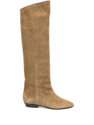 ISABEL MARANT bottes en daim - Tons neutres