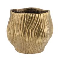 Bloempot/plantenpot organisch model Multan - goud - D22 x H18 cm - binnen - thumbnail