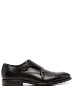 Henderson Baracco almond-toe leather monk shoes - Marron