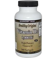 Vitamin D3 1000 IU (360 Softgels) - Healthy Origins - thumbnail