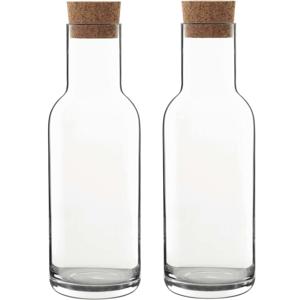 Luigi Bormioli Water karaf Sublime - 4x - kurken dop - 1 liter - Sapkan/waterkan/schenkkan