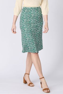 King Louie Rok Iris Skirt Perris voor dames - Groen/Wit - Maten: S, M, L, XL