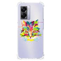 OPPO A77 5G | A57 5G Stevig | Bumper Hoesje | Cat Color