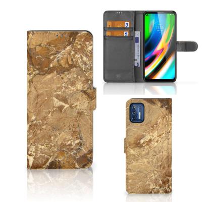 Motorola Moto G9 Plus | Bookcase | Marmer Creme