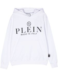 Philipp Plein hoodie en coton à logo appliqué - Blanc