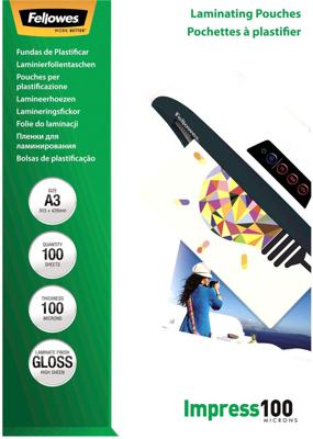 Fellowes lamineerhoes Impress100 ft A3, 200 micron (2 x 100 micron), pak van 100 stuks