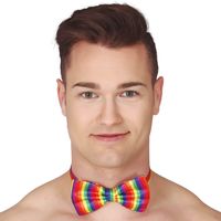Carnaval verkleed vlinderstrikje - multicolor - polyester - volwassenen/unisex   -