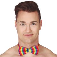 Carnaval verkleed vlinderstrikje - multicolor - polyester - volwassenen/unisex