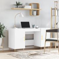 Bureau 140x50x75 cm bewerkt hout wit