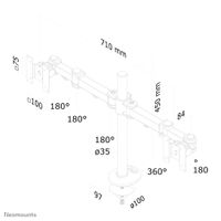 Neomounts FPMA-D960DG Monitor-tafelbeugel 2-voudig 25,4 cm (10) - 68,6 cm (27) Zwart In hoogte verstelbaar, Kantelbaar, Zwenkbaar, Roteerbaar - thumbnail