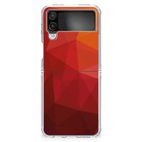 TPU Hoesje voor Samsung Galaxy Z Flip 4 Polygon Red