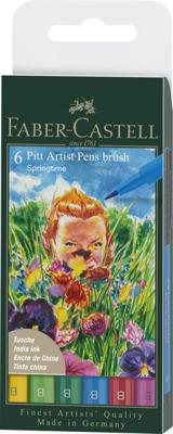 Faber Castell Tekenstift Pitt Artist Pen Brush - etui 6 stuks - Springtime