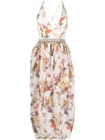 ZIMMERMANN Matchmaker Tulip floral-print midi dress - Tons neutres - thumbnail