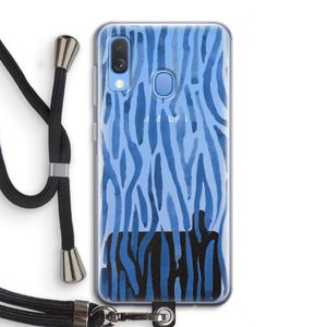 Blauwe nerven: Samsung Galaxy A40 Transparant Hoesje met koord