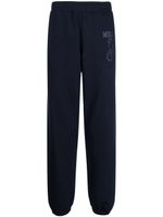 Moschino pantalon à logo imprimé - Bleu