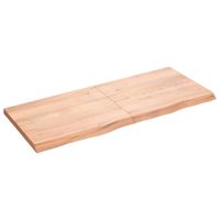 vidaXL Tafelblad 120x50x(2-4)cm behandeld massief eikenhout lichtbruin - thumbnail