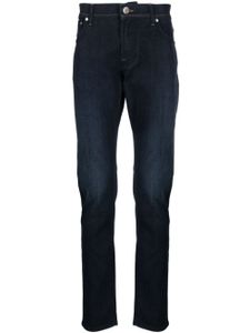 Corneliani jean droit à logo brodé - Bleu