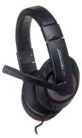 Esperanza EH118 hoofdtelefoon/headset Bedraad Hoofdband Oproepen/muziek Zwart, Rood
