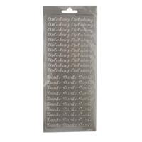 Vaessen Creative • sticker 10x23cm 10pcs zilver "danke - einladung"