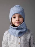 Set van muts + snood + wanten in kabelbreiwerk grijsblauw Set van muts + snood + wanten in kabelbreiwerk grijsblauw