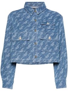 Maje chemise en jean à motif dragon - Bleu