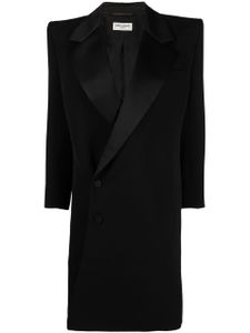 Saint Laurent robe ajustée à boutonnière croisée - Noir