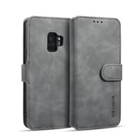 Dg. MING retro olie kant horizontale flip case met houder & kaartsleuven & portemonnee voor Galaxy S9 (grijs)
