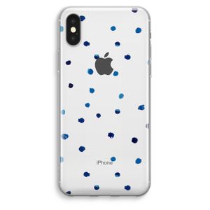 Blauwe stippen: iPhone XS Max Transparant Hoesje