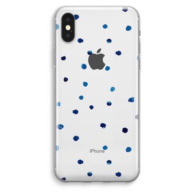 Blauwe stippen: iPhone XS Max Transparant Hoesje
