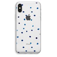 Blauwe stippen: iPhone XS Max Transparant Hoesje