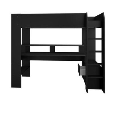 Hoogslaper Justin met LED - zwart - 90x200 cm - Leen Bakker