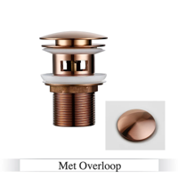 LuxDrain Pop-Up Afvoerplug - Stijlvolle Wastafel Stopper in Zwart, Goud en Rosé