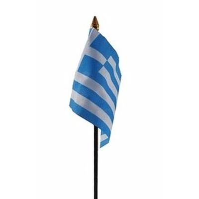Griekenland - mini vlaggetje van 10 x 15 cm op stokje - Landen vlag - H27 cm