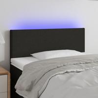 Hoofdbord LED 100x5x78/88 cm stof zwart