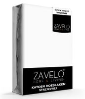 Zavelo Hoeslaken Katoen Strijkvrij Wit-Lits-jumeaux (200x220 cm) - thumbnail