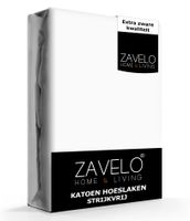 Zavelo Hoeslaken Katoen Strijkvrij Wit-2-persoons (140x200 cm)