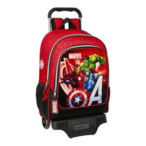 Schoolrugzak met Wielen The Avengers Infinity Zwart Rood 32 x 42 x 14 cm